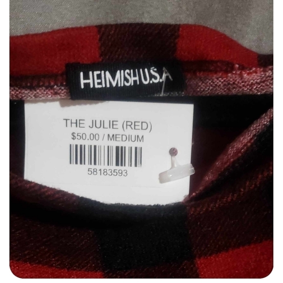 Heimish plaid long sleeve top NWT - Picture 3 of 3